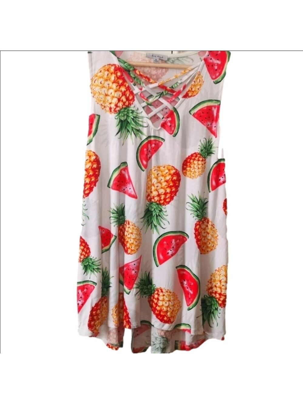 White Birch Hawaiian print tank top tunic . Size Medium and large. Never worn.